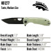 HB Tanto Blade Black DLC 14C28N-Steel Knife HBS9 JADE G10 Size: M