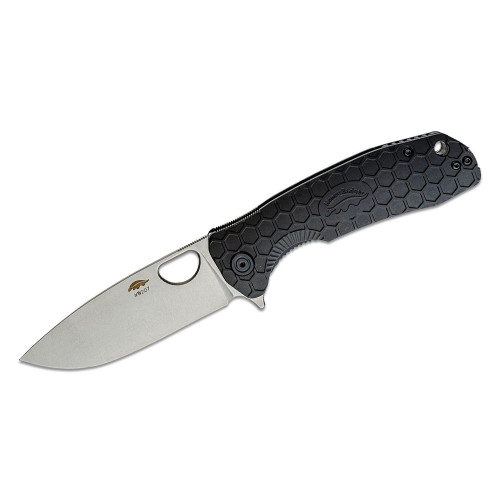 HB Drop Point Blade STONEWASH D2-Steel Knife HBS7 Size: L - Black